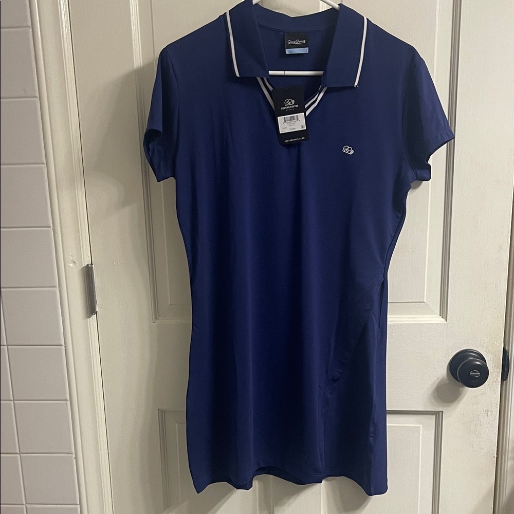 Good Good  Navy Golf Dress with White Trim. New With Tags